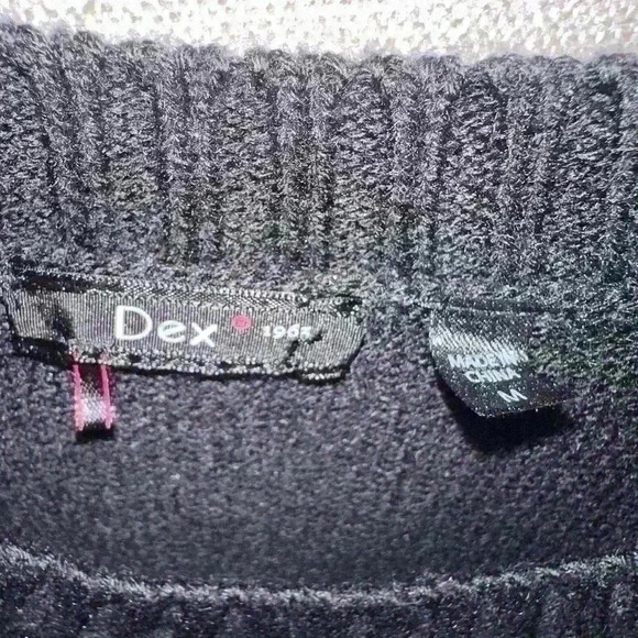 DEX Womens Poka Dot Long Sleeve Crew Neck Knit Pullover Sweater Size M - Picture 2 of 3